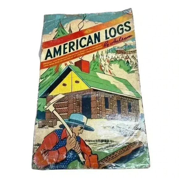 Vintage Halsam American Logs Large Set in Original Box See Photos - Picture 1 of 12